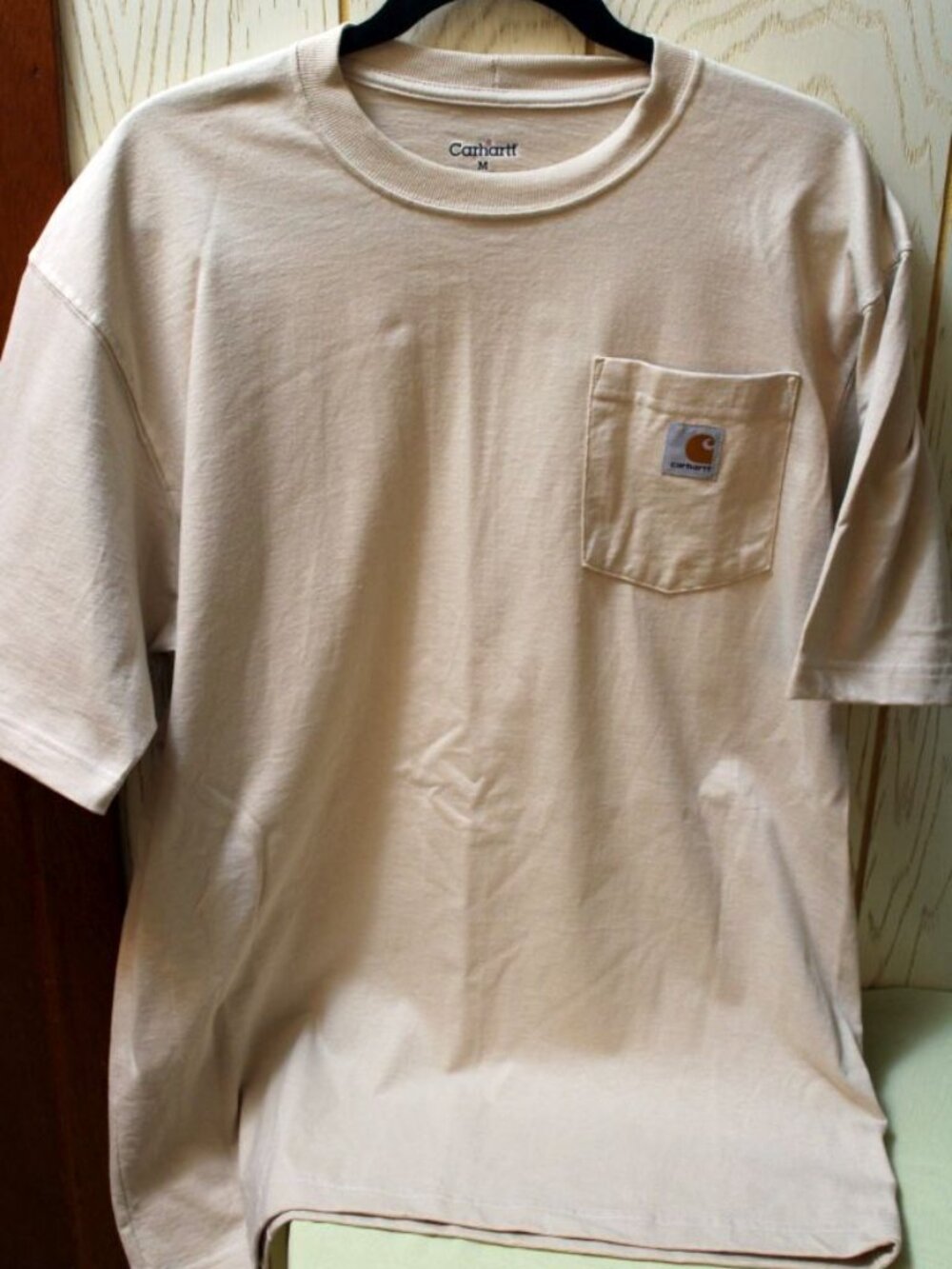Men's Carhartt Tan/Beige Short-Sleeved Shirt - Size M - Like New